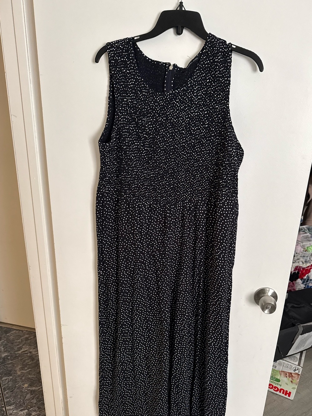 Andrew Marc Blue Maxi Jumper with White Dot Print